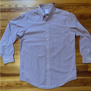 Brooks Brothers Maroon Gingham Button Down Dress Shirt